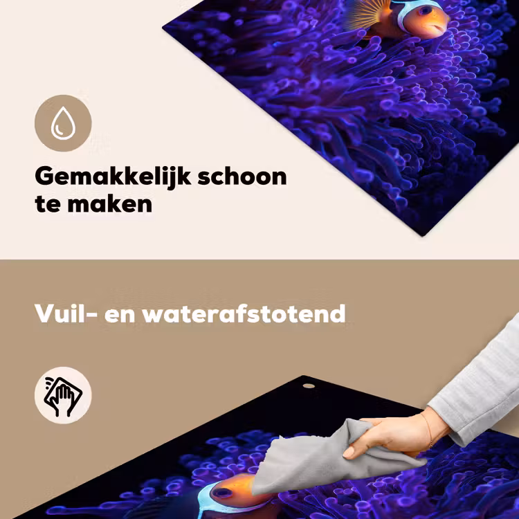Koraal - Vis - Oranje - Zee Inductie beschemer met haakjes middel -ky-schoon-nl