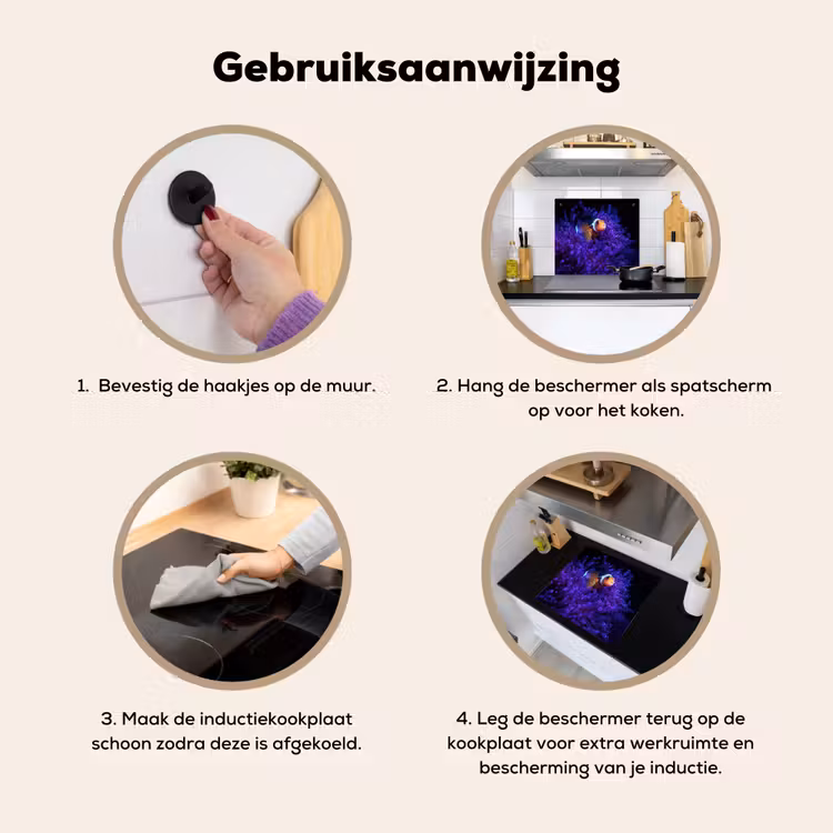 Koraal - Vis - Oranje - Zee Inductie beschemer met haakjes middel -ky-gebruik-nl