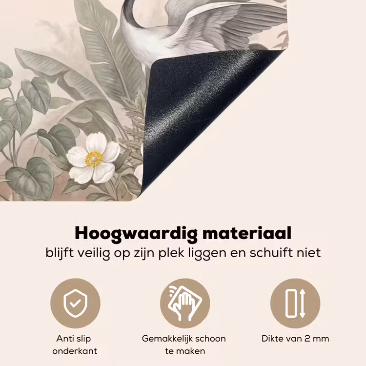 Kraanvogels - Natuur - Roze Inductie beschemer met haakjes klein -ky-onderkant-nl