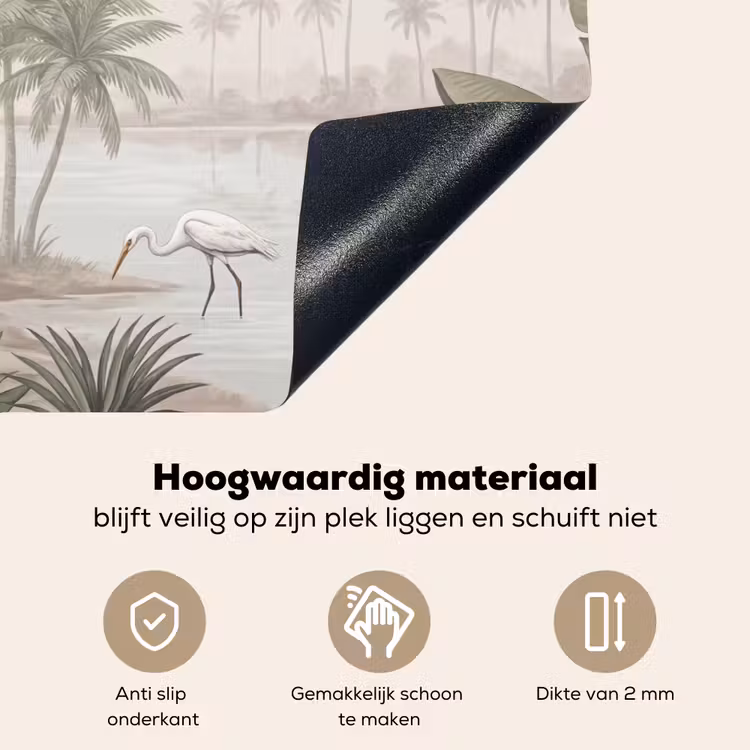 Kraanvogels - Palmbomen - Tropisch Inductie beschemer met haakjes klein -ky-onderkant-nl