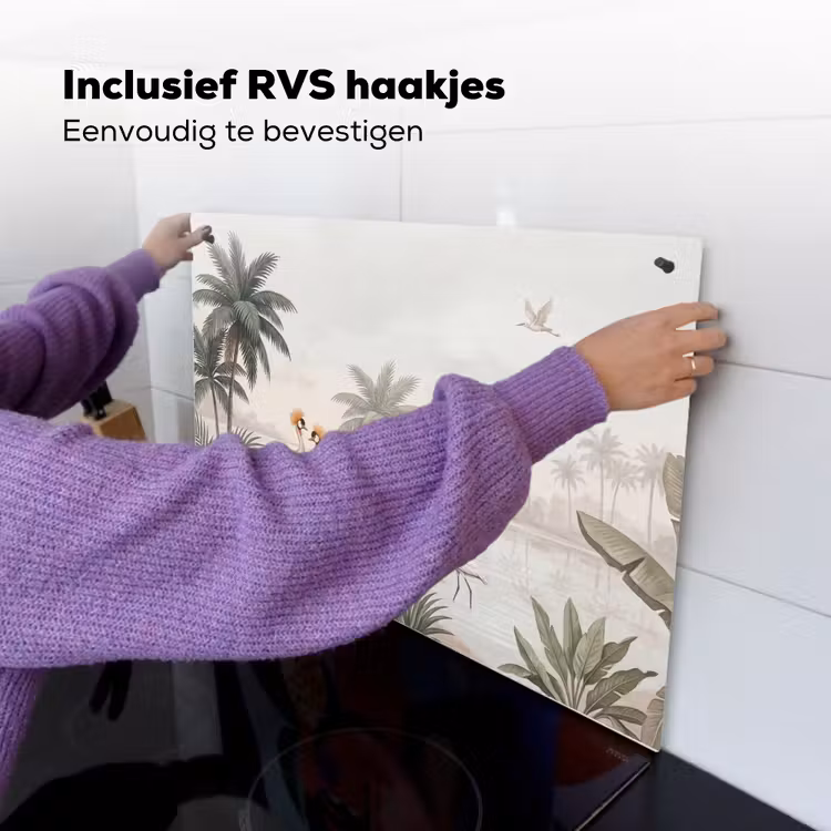 Kraanvogels - Palmbomen - Tropisch Inductie beschemer met haakjes klein -ky-ophangen-nl