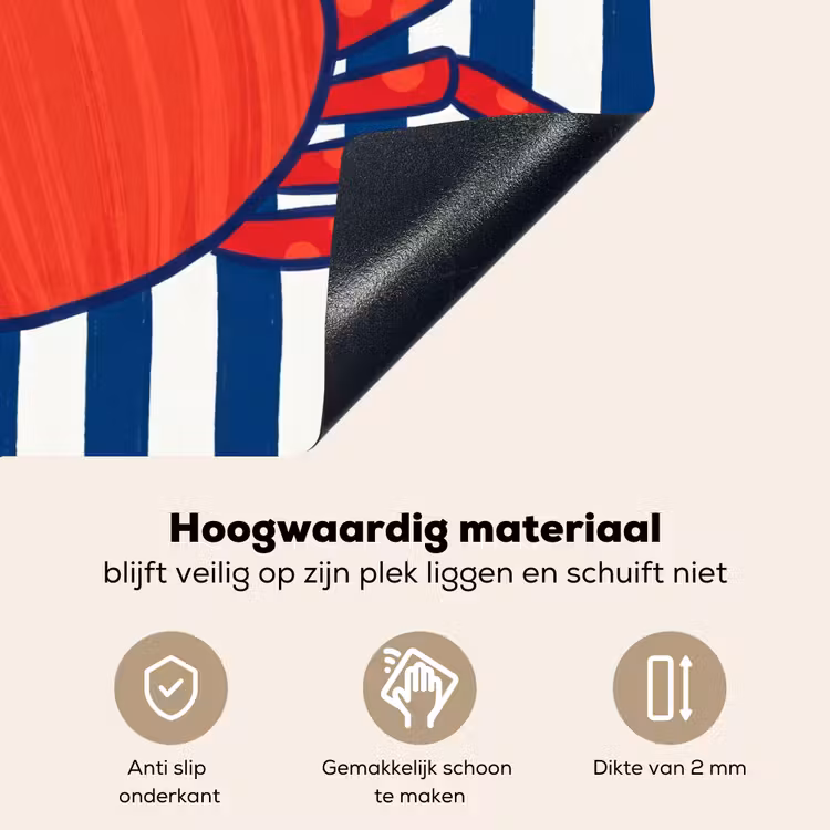 Krab - Strepen - Zeeleven - Illustratie - Rood Inductie beschemer met haakjes klein -ky-onderkant-nl