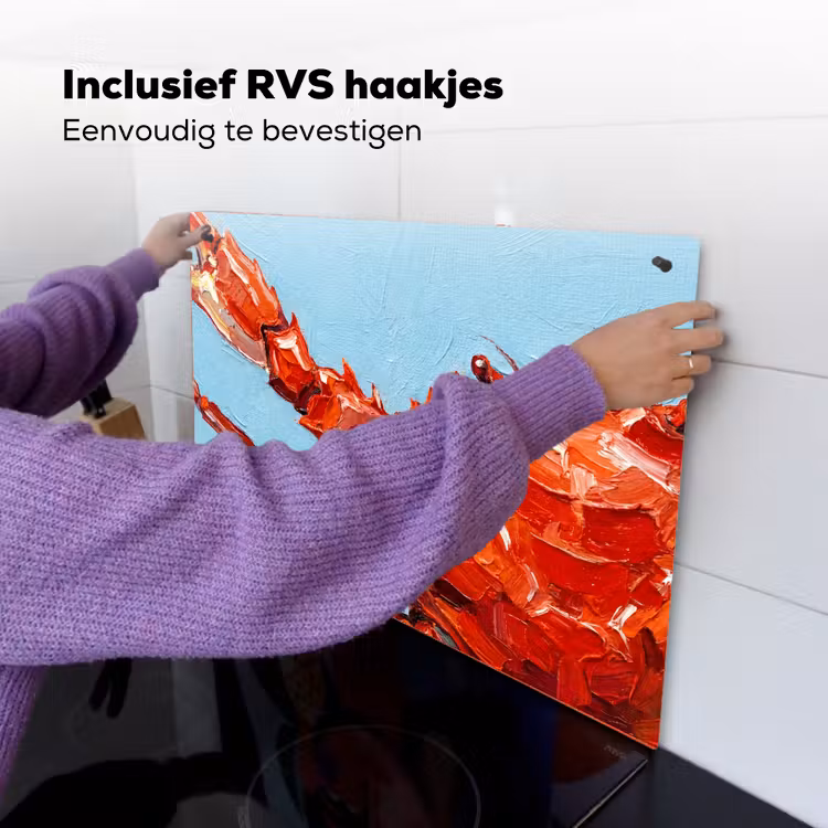 Krab - Zee - Dieren - Abstract - Rood Inductie beschemer met haakjes klein -ky-ophangen-nl