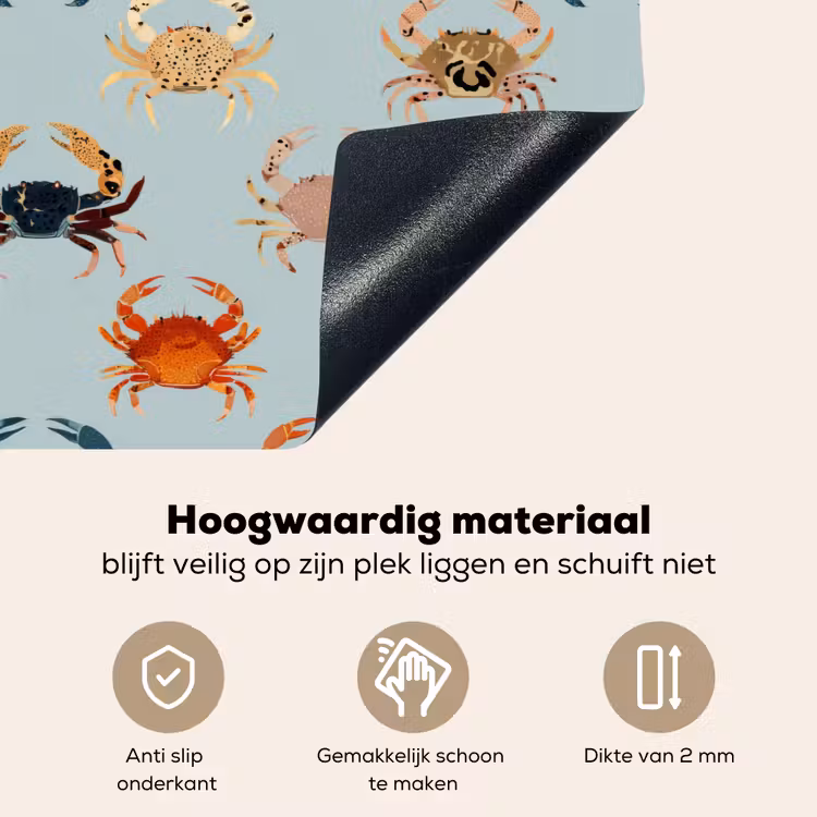 Krabben - Speels - Kleurrijk Inductie beschemer met haakjes klein 777 -ky-onderkant-nl