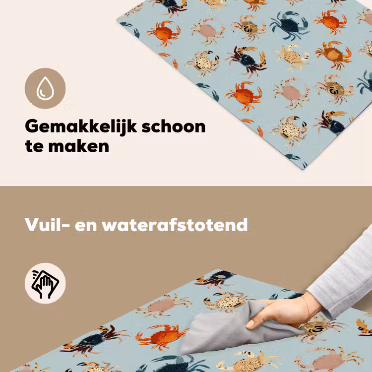 Krabben - Speels - Kleurrijk Inductie beschemer met haakjes klein 777 -ky-schoon-nl