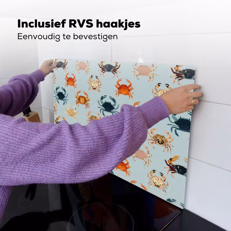 Krabben - Speels - Kleurrijk Inductie beschemer met haakjes klein 777 -ky-ophangen-nl