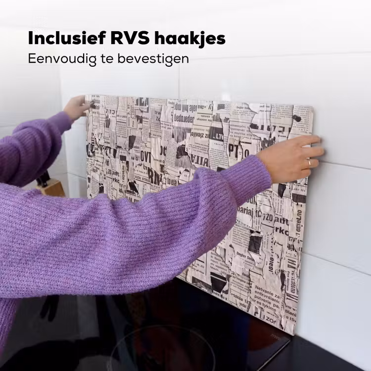 Krant - Gescheurd - Textuur - Abstract - Zwart-wit Inductie beschemer met haakjes klein -ky-ophangen-nl