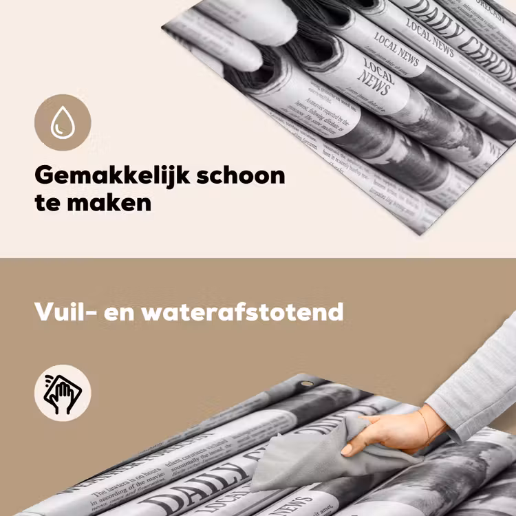 Krant - Stapel - Nieuws - Zwart-wit - Media Inductie beschemer met haakjes klein -ky-schoon-nl