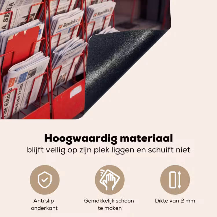 Kranten - Rek - Stedelijk - Dagelijks leven - Rood Inductie beschemer met haakjes klein -ky-onderkant-nl