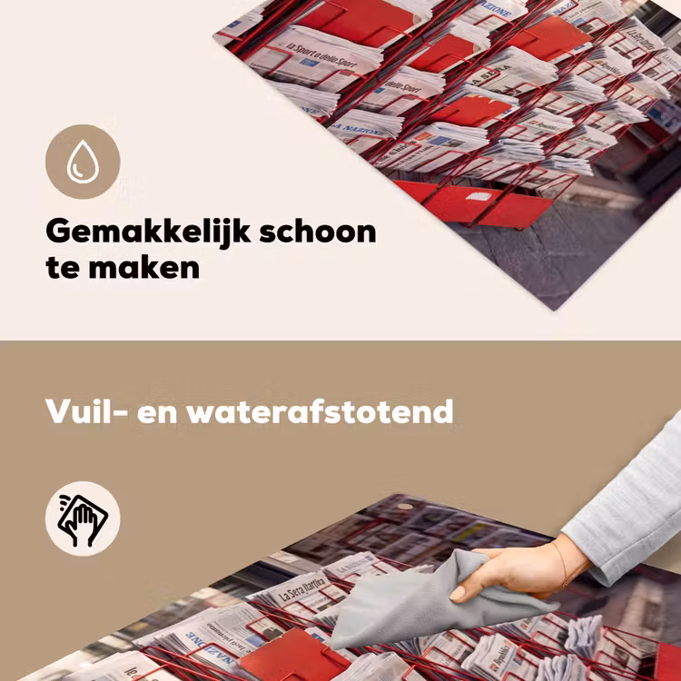 Kranten - Rek - Stedelijk - Dagelijks leven - Rood Inductie beschemer met haakjes klein -ky-schoon-nl