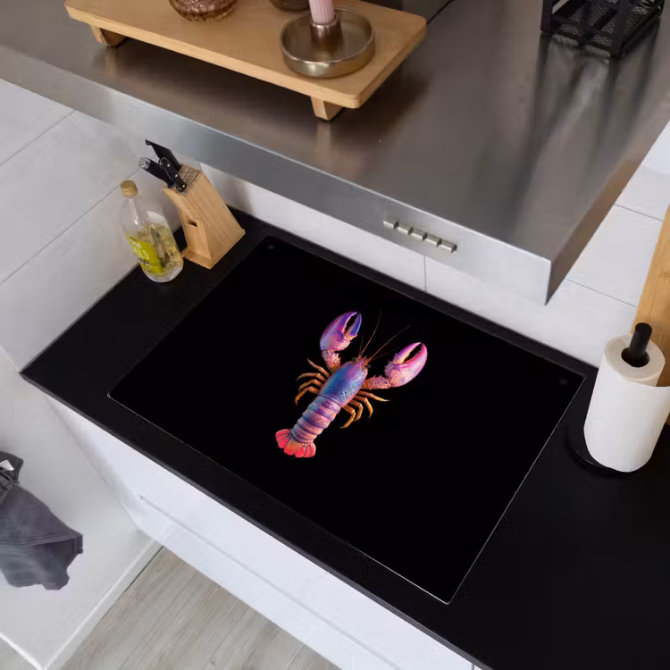 Kreeft - Paars - Roze - Zwart - Stippen - Lila Inductie beschemer met haakjes klein -sfeer1