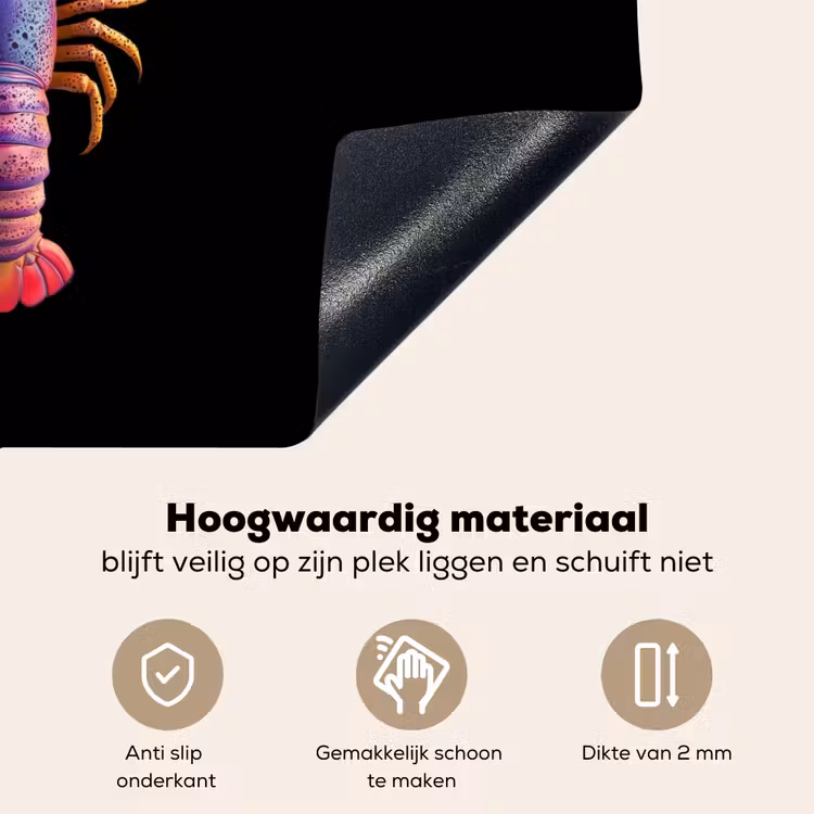 Kreeft - Paars - Roze - Zwart - Stippen - Lila Inductie beschemer met haakjes klein -ky-onderkant-nl
