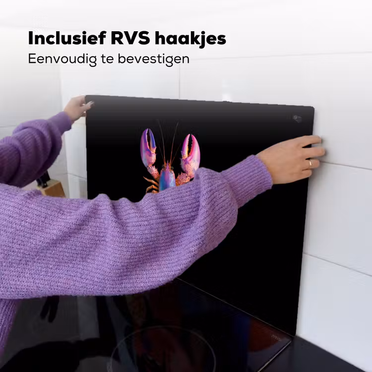 Kreeft - Paars - Roze - Zwart - Stippen - Lila Inductie beschemer met haakjes klein -ky-ophangen-nl