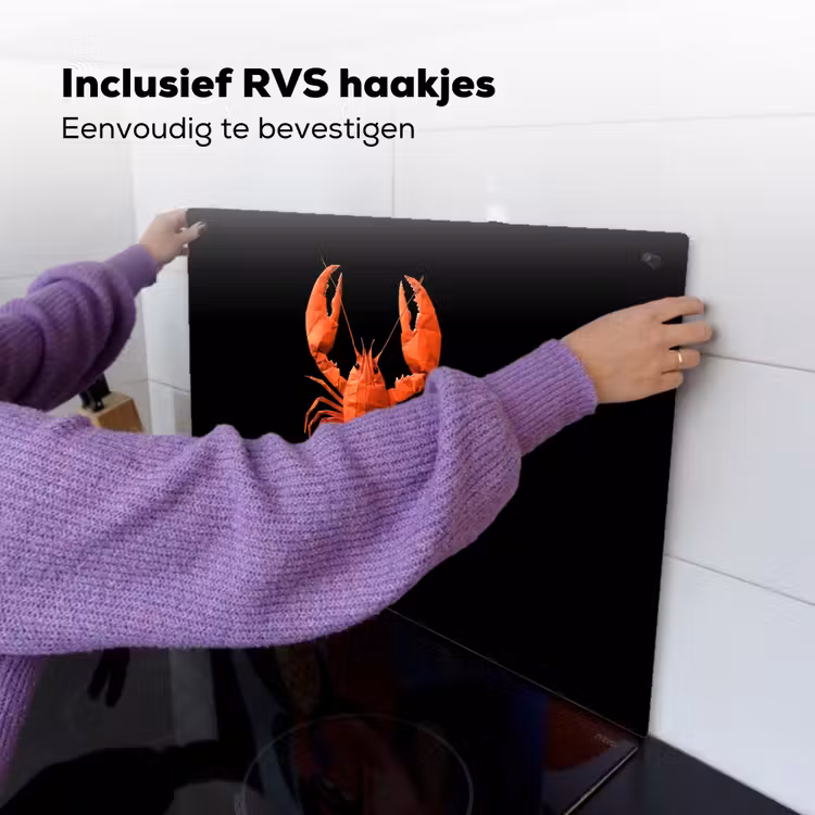 Kreeft - Papier - Origami papier - Rood Inductie beschemer met haakjes klein -ky-ophangen-nl