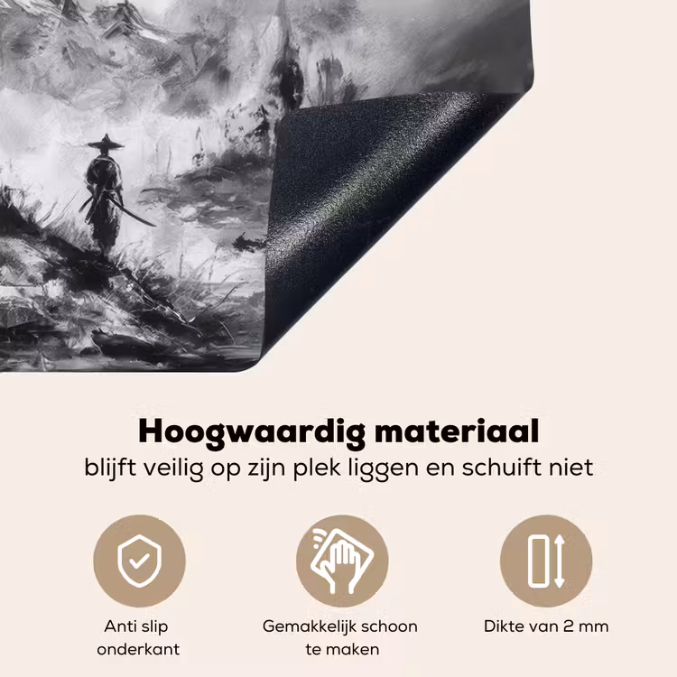 Krijger - Draak - Grijs Inductie beschemer met haakjes middel -ky-onderkant-nl