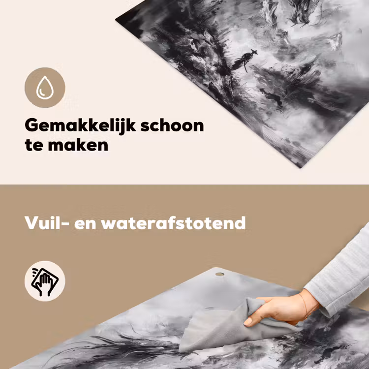 Krijger - Draak - Grijs Inductie beschemer met haakjes middel -ky-schoon-nl
