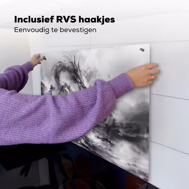 Krijger - Draak - Grijs Inductie beschemer met haakjes middel -ky-ophangen-nl