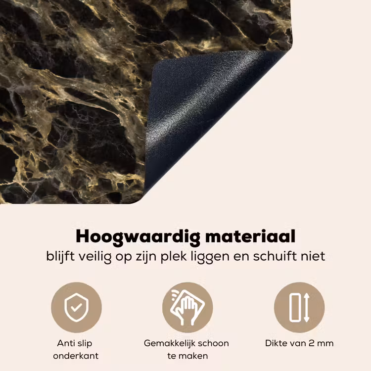 Kristal - Goud - Zwart - Marmer Inductie beschemer met haakjes klein 777 -ky-onderkant-nl