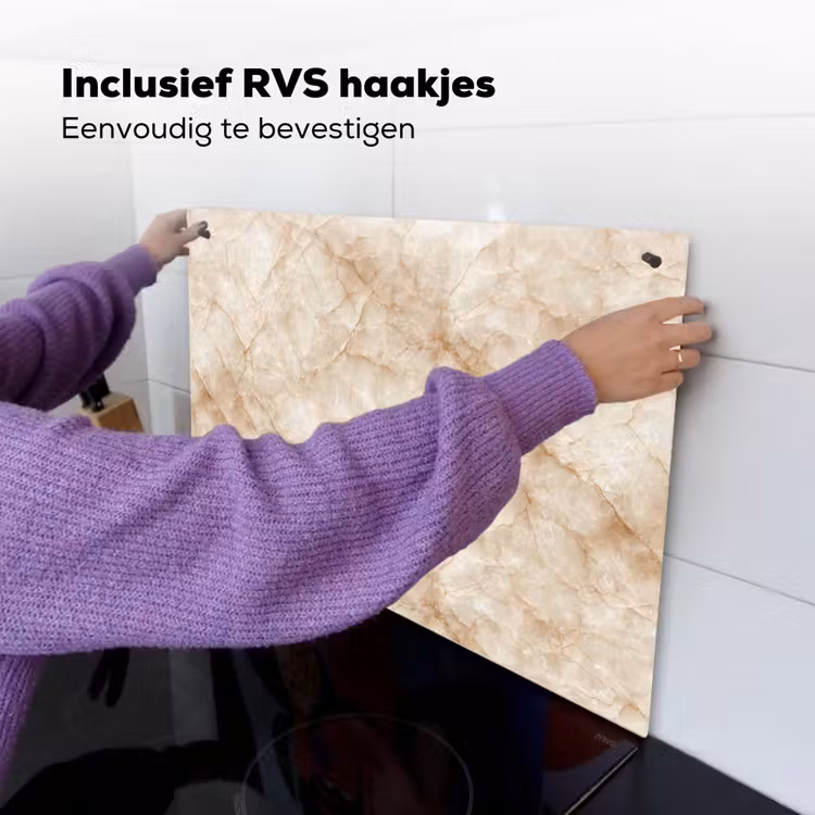 Kristalstructuur - Bruin - Marmer Inductie beschemer met haakjes klein 777 -ky-ophangen-nl