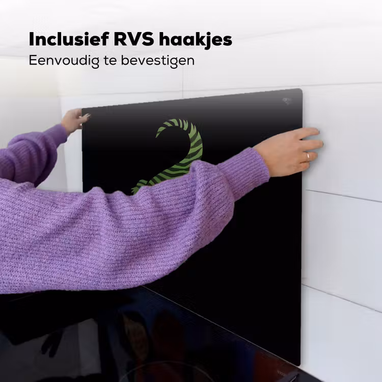 Krokodil - Groen - Tijgerachtig - Strepen Inductie beschemer met haakjes middel -ky-ophangen-nl