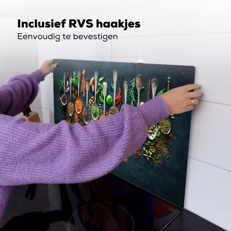 Kruiden - Lepels - Kleurrijk Inductie beschemer met haakjes klein -ky-ophangen-nl