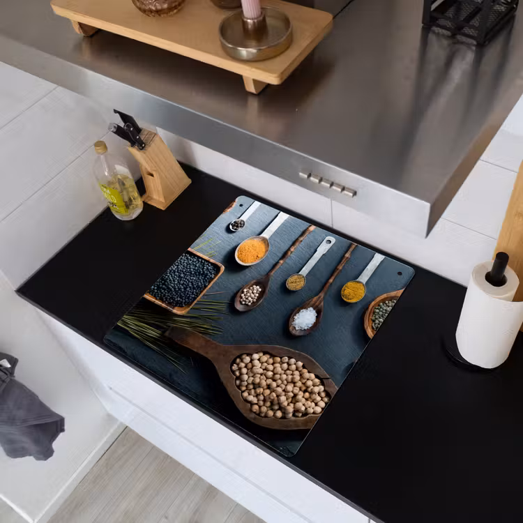 Kruiden - Lepels - Specerijen - Keuken Inductie beschemer met haakjes middel -sfeer1