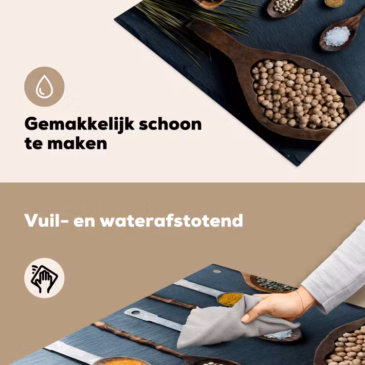 Kruiden - Lepels - Specerijen - Keuken Inductie beschemer met haakjes middel -ky-schoon-nl