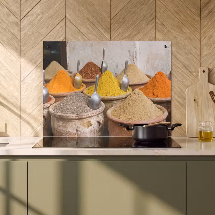 Inductiebeschermer & spatscherm (2in1) - Kruiden - Potten - Oosters - Kruiden - Potten - Oosters Inductie beschemer met haakjes klein