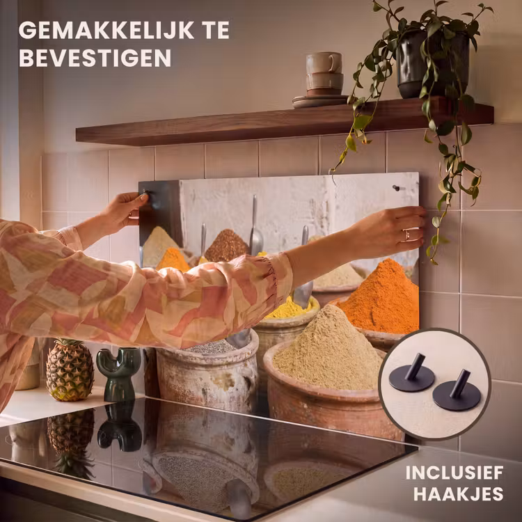 Inductiebeschermer & spatscherm (2in1) - Kruiden - Potten - Oosters - Kruiden - Potten - Oosters Inductie beschemer met haakjes klein