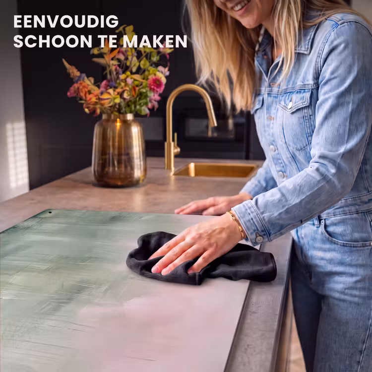 Kunst - Abstract - Modern - Groen - Roze Inductie beschemer met haakjes klein -ky-schoon-nl
