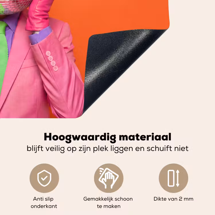 Kunst - Disco bal - Kleurrijk - Modern - Studio Inductie beschemer met haakjes klein -ky-onderkant-nl