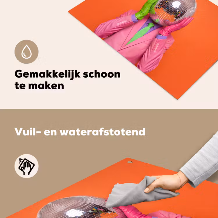 Kunst - Disco bal - Kleurrijk - Modern - Studio Inductie beschemer met haakjes klein -ky-schoon-nl