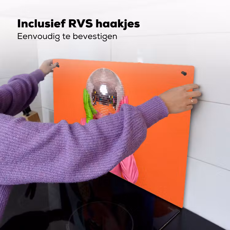 Kunst - Disco bal - Kleurrijk - Modern - Studio Inductie beschemer met haakjes klein -ky-ophangen-nl
