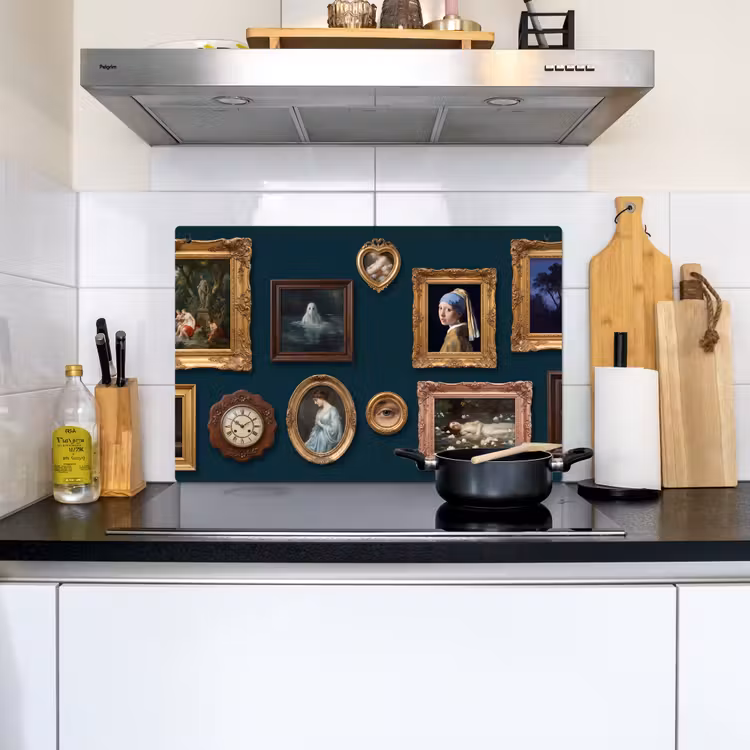 Kunst - Schilderijen - Decoratie - Klassiek - Groen Inductie beschemer met haakjes klein -sfeer2