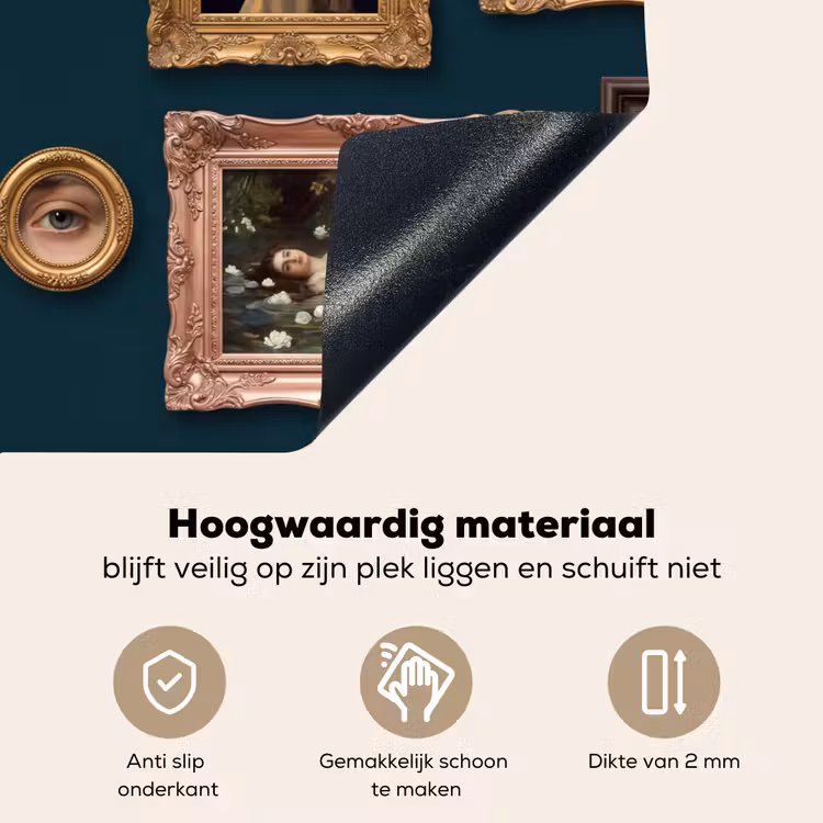 Kunst - Schilderijen - Decoratie - Klassiek - Groen Inductie beschemer met haakjes klein -ky-onderkant-nl