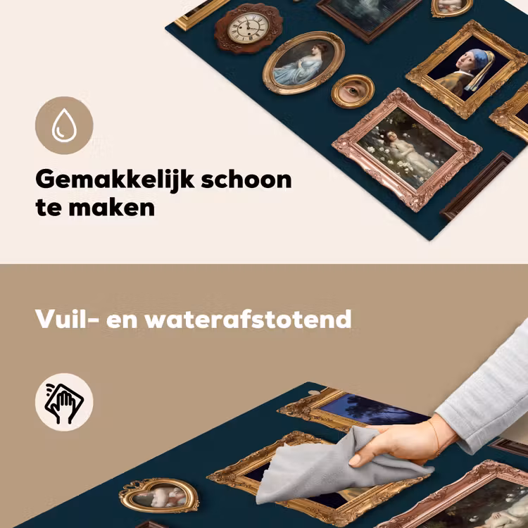 Kunst - Schilderijen - Decoratie - Klassiek - Groen Inductie beschemer met haakjes klein -ky-schoon-nl