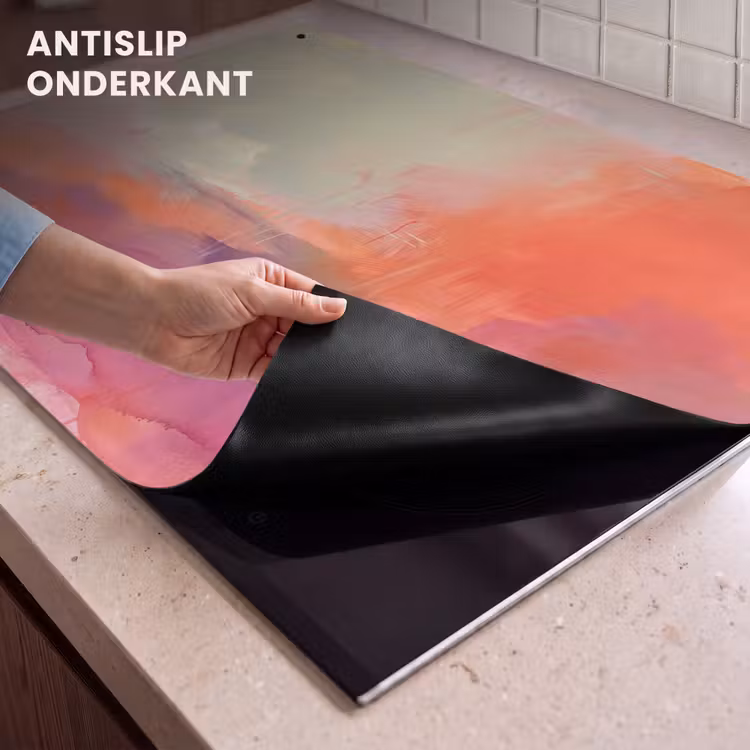 Kunst - Vloeiend - Overgangen - Oranje Inductie beschemer met haakjes klein -ky-onderkant-nl