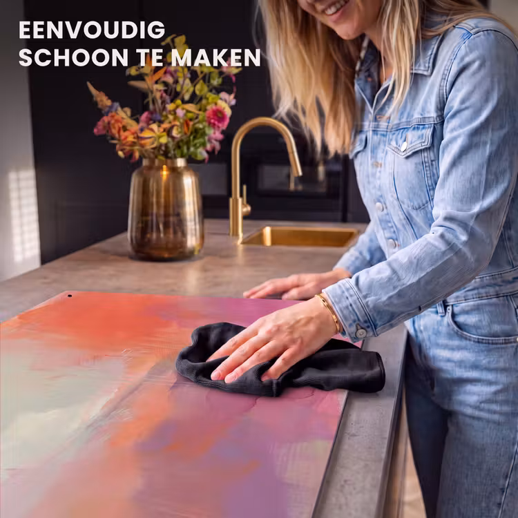 Kunst - Vloeiend - Overgangen - Oranje Inductie beschemer met haakjes klein -ky-schoon-nl