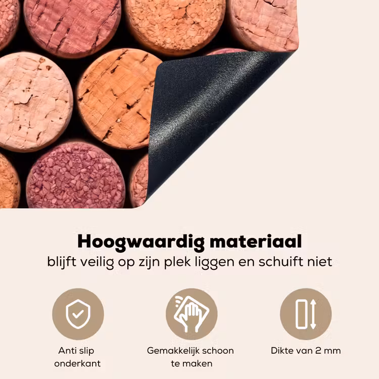 Kurk - Patroon - Abstract - Modern - Rood Inductie beschemer met haakjes klein -ky-onderkant-nl