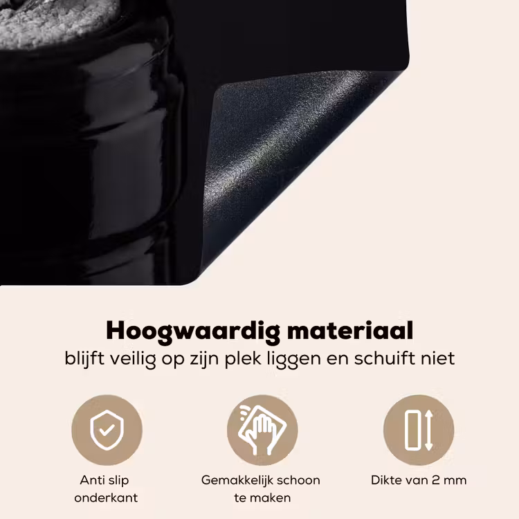 Kurkentrekker - Wijn - Zwart - Wit Inductie beschemer met haakjes klein -ky-onderkant-nl