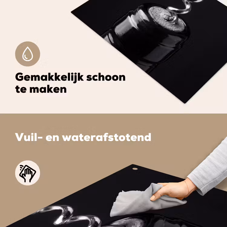 Kurkentrekker - Wijn - Zwart - Wit Inductie beschemer met haakjes klein -ky-schoon-nl