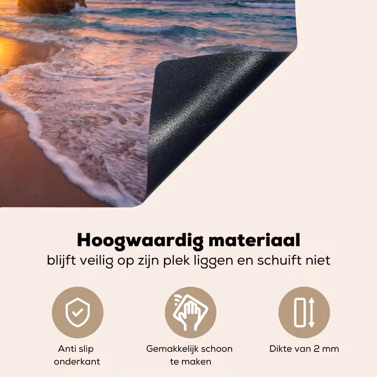 Kust - Rots - Zonsondergang - Zee - Natuur Inductie beschemer met haakjes klein -ky-onderkant-nl