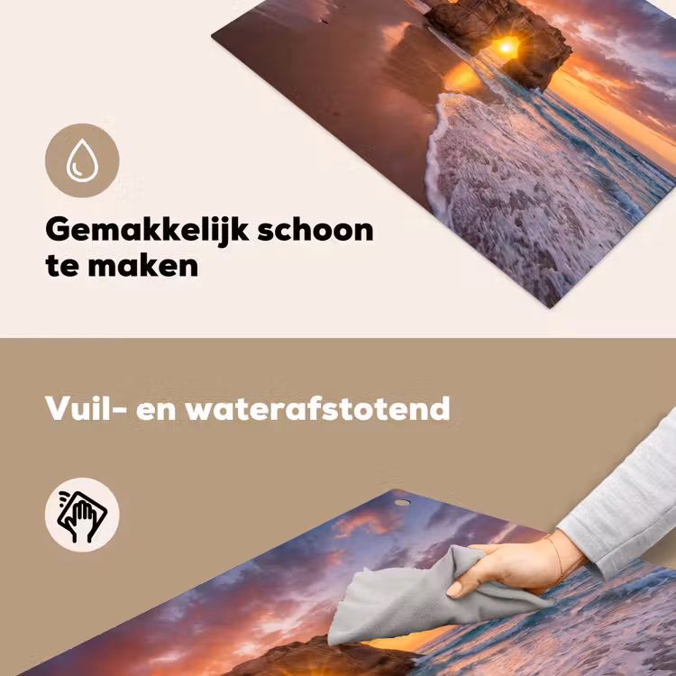 Kust - Rots - Zonsondergang - Zee - Natuur Inductie beschemer met haakjes klein -ky-schoon-nl