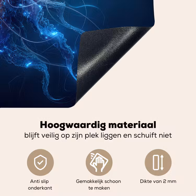 Kwal - Lichtgevend - Tentakels - Blauw Inductie beschemer met haakjes middel -ky-onderkant-nl
