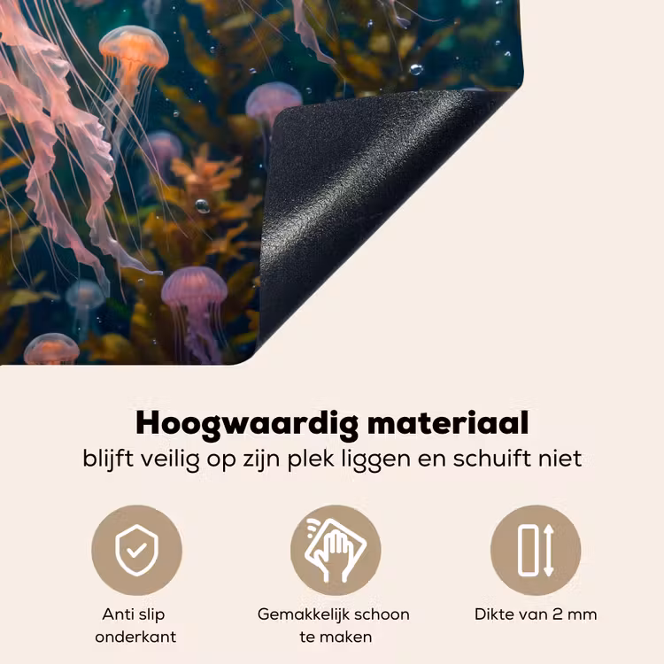 Kwal - Roze - Onderwater - Zeeleven - Dieren Inductie beschemer met haakjes klein -ky-onderkant-nl