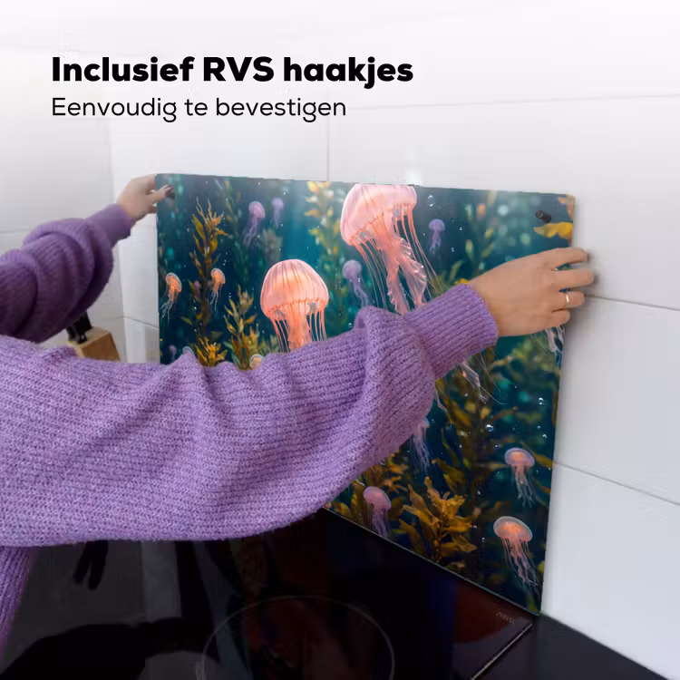 Kwal - Roze - Onderwater - Zeeleven - Dieren Inductie beschemer met haakjes klein -ky-ophangen-nl