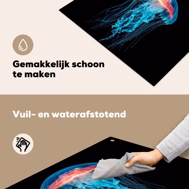 Kwal - Tentakels - Blauw - Licht Inductie beschemer met haakjes middel -ky-schoon-nl