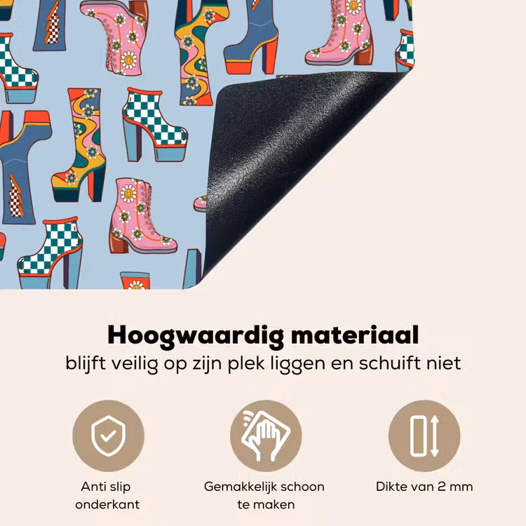 Laarzen - Patroon - Disco Inductie beschemer met haakjes klein 777 -ky-onderkant-nl