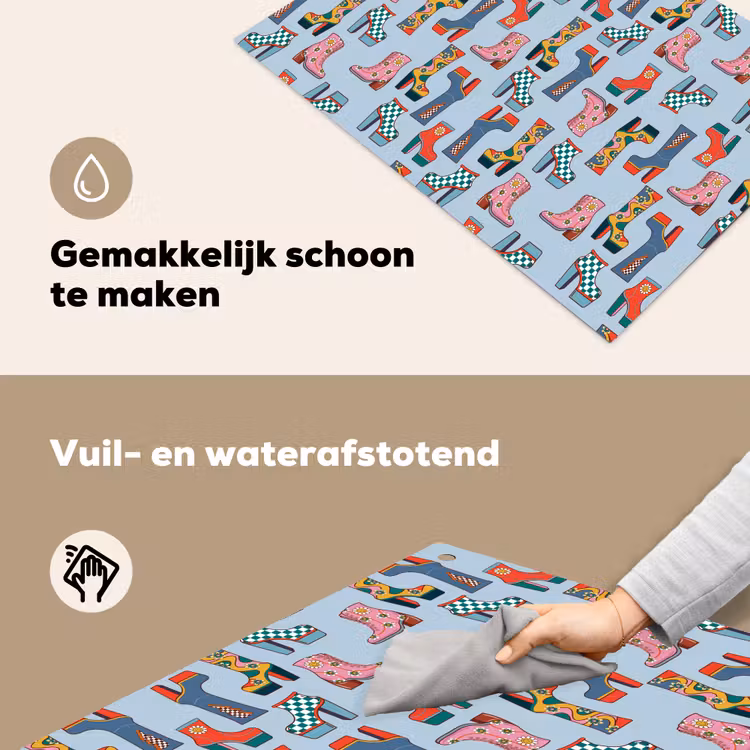 Laarzen - Patroon - Disco Inductie beschemer met haakjes klein 777 -ky-schoon-nl