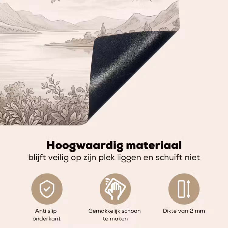 Landschap - Bergen - Meer - Natuur Inductie beschemer met haakjes klein -ky-onderkant-nl